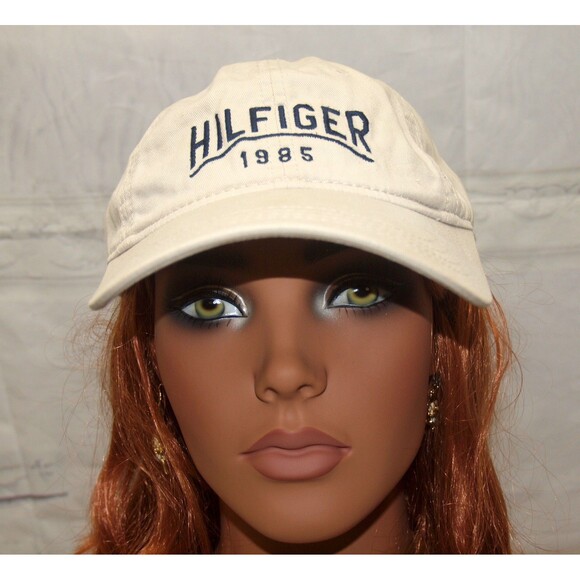Tommy Hilfiger Adjustable Strap Hat Cap Beige OSFM Unisex Adult - Picture 2 of 6